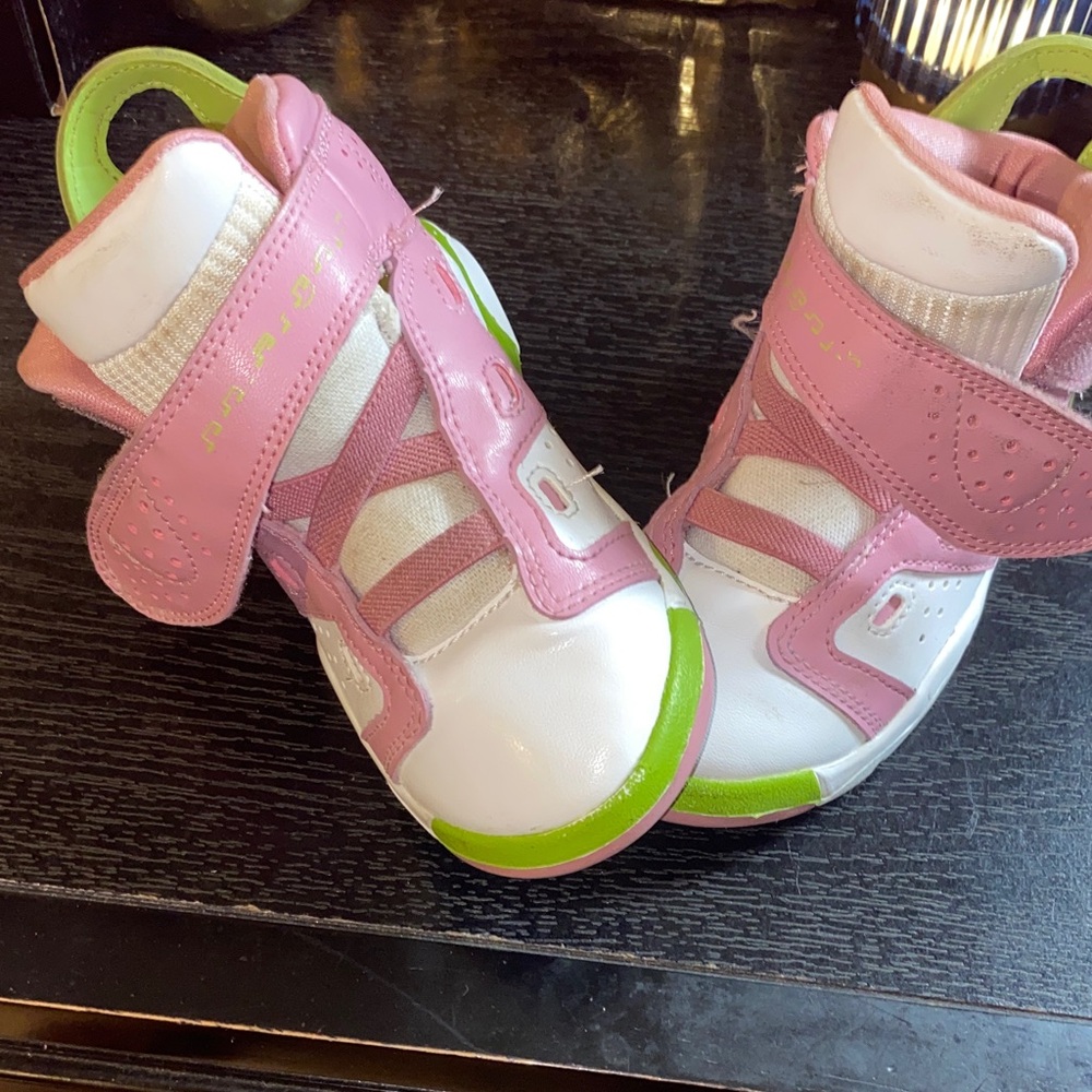 Jordan Kids Sneakers in Pink, White, and Green